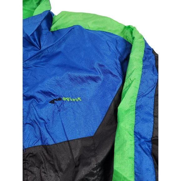 Pro Spirit Size L Large Vintage Windbreaker Jacket Green Blue Black - Picture 2 of 5
